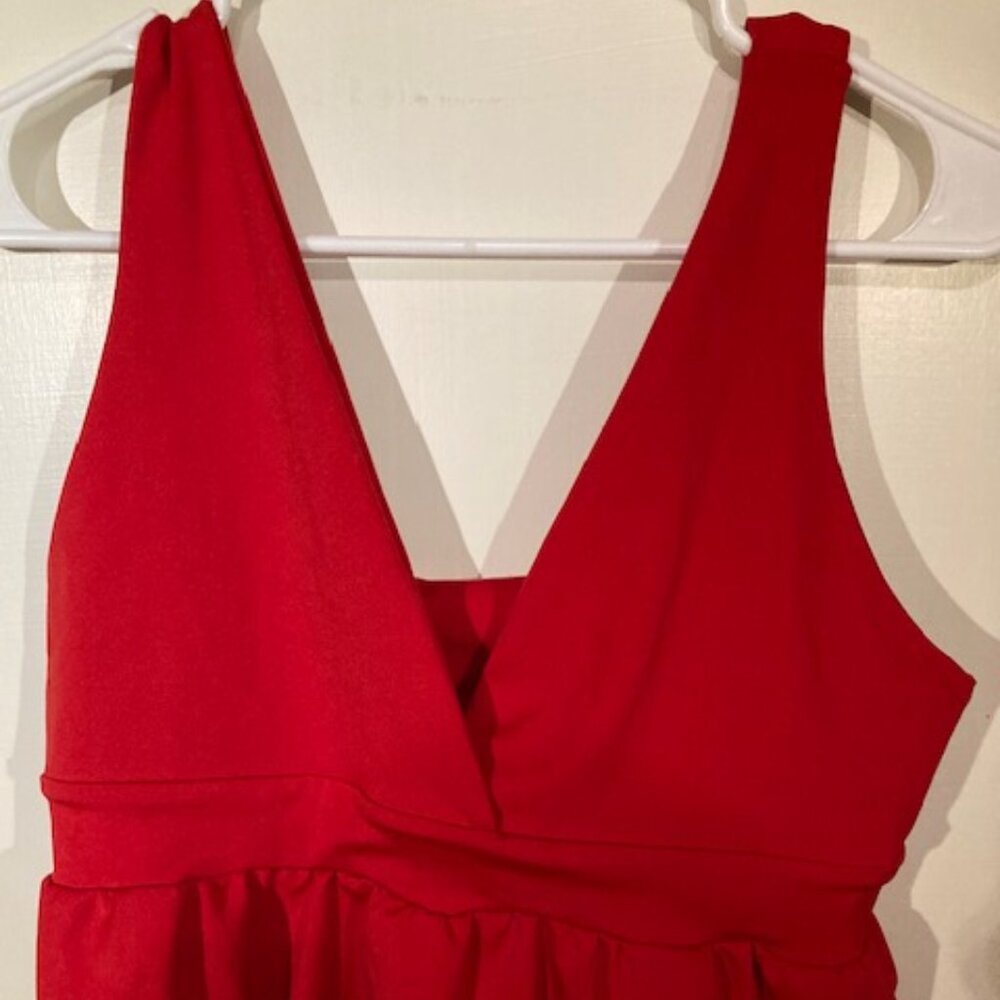 Vestidos Red Cropped Ruffled Tank Top - Picture 1 of 3